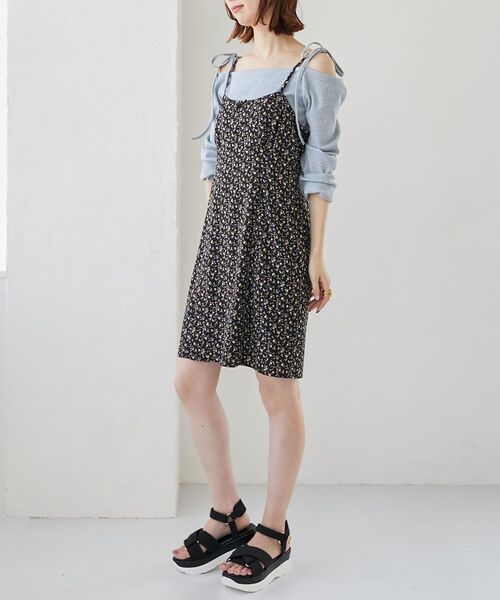 MAJESTIC LEGON(マジェスティックレゴン)の「フロントリボンミニキャミワンピース(ワンピース・レディース・ブラック系その他/ホワイト系その他2/ブラック系その他2・MEDIUM)」の12枚目の写真