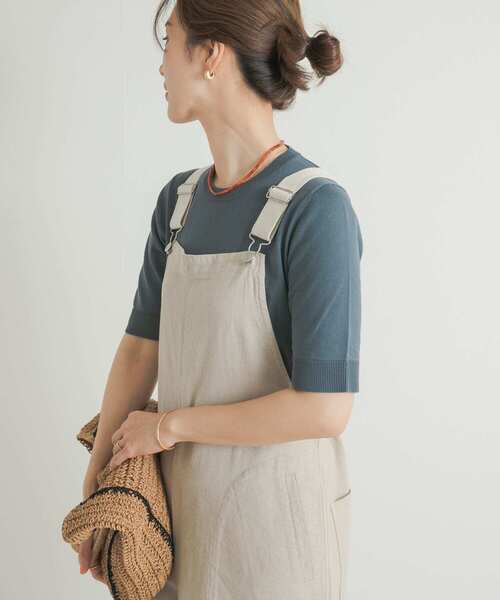 URBAN RESEARCH DOORS（アーバンリサーチドアーズ）の「『UR TECH ひやサラクール』コットンハーフスリーブKNIT（ニット/セーター・レディース・ブルー/グリーン/ベージュ/ブラック・MEDIUM）」の19枚目の写真