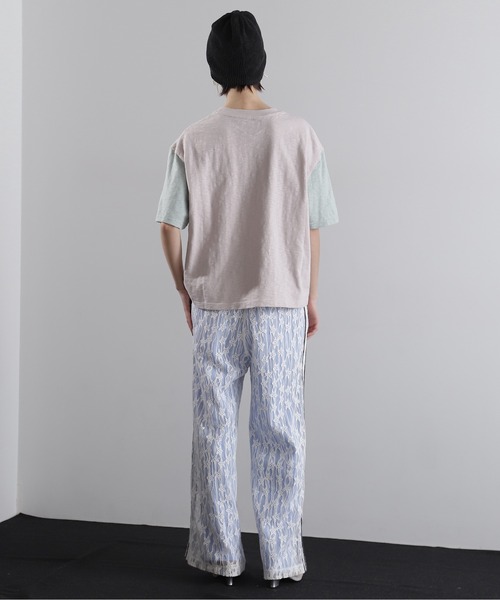 【セール】(OKIRAKU×ROSEBUD)袖配色 プリントTシャツ（Tシャツ/カットソー）｜OKIRAKU（オキラク）