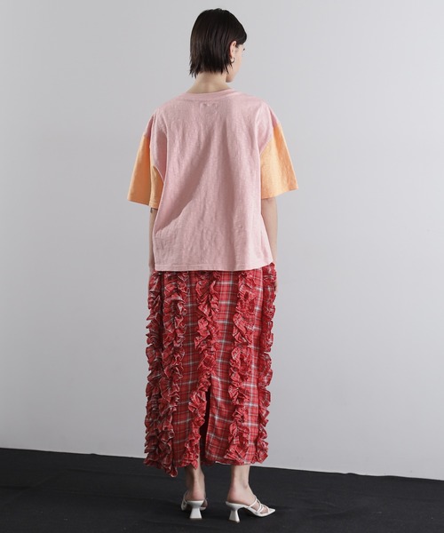 【セール】(OKIRAKU×ROSEBUD)袖配色 プリントTシャツ（Tシャツ/カットソー）｜OKIRAKU（オキラク）