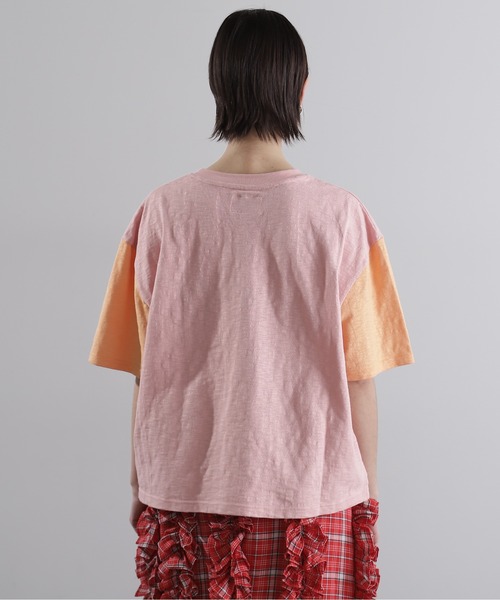 【セール】(OKIRAKU×ROSEBUD)袖配色 プリントTシャツ（Tシャツ/カットソー）｜OKIRAKU（オキラク）