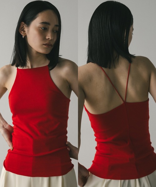 STYLEMIXER（スタイルミキサー）の「カップ付きアメスリキャミ（キャミソール・レディース・ホワイト/レッド/ブラック・SMALL/MEDIUM）」の3枚目の写真