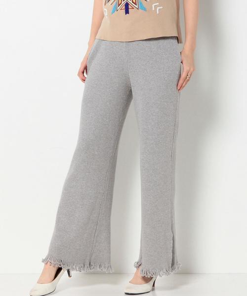 Another Edition（アナザーエディション）の「　リブタチキリワイドパンツ/AEBC　COﾘﾌﾞﾀﾁｷﾘWIDE　PT◆（その他パンツ・レディース・ライトグレー/オレンジ・フリー）」の2枚目の写真