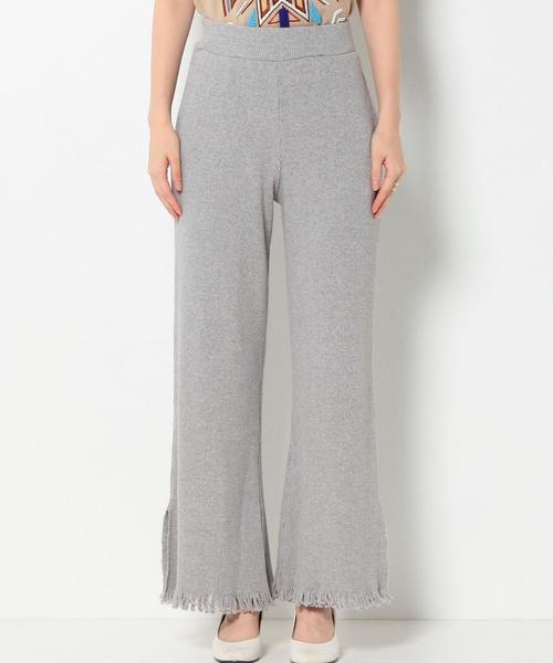 Another Edition（アナザーエディション）の「　リブタチキリワイドパンツ/AEBC　COﾘﾌﾞﾀﾁｷﾘWIDE　PT◆（その他パンツ・レディース・ライトグレー/オレンジ・フリー）」の4枚目の写真