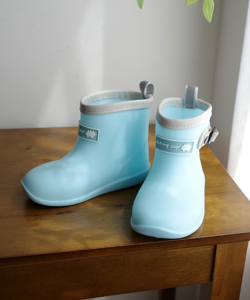 AmiAmi（アミアミ）の「HI MY ZOO ハイマイズー 反射板付きレインシューズ/長靴 防水（レインシューズ・キッズ・ピンク/サックスブルー・15cm/14cm/18cm/17cm/16cm）」の3枚目の写真
