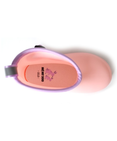 AmiAmi（アミアミ）の「HI MY ZOO ハイマイズー 反射板付きレインシューズ/長靴 防水（レインシューズ・キッズ・ピンク/サックスブルー・15cm/14cm/18cm/17cm/16cm）」の7枚目の写真