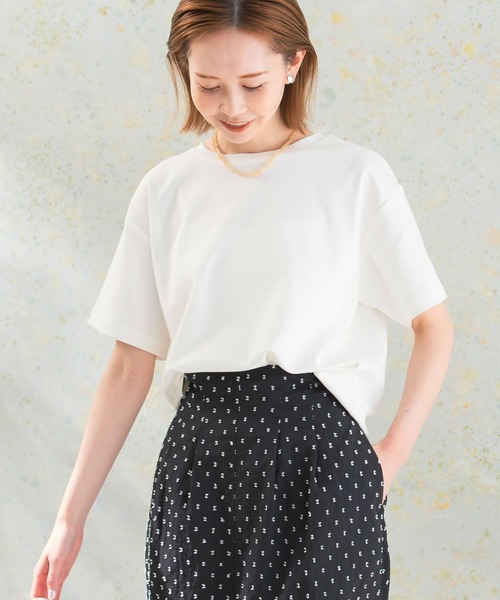 URBAN RESEARCH ROSSO WOMEN(アーバンリサーチ ロッソ)の「汗染み防止スーピマコットンTシャツ(Tシャツ/カットソー・レディース・オフホワイト/ライトベージュ/ライトグレー/ネイビー・FREE)」の1枚目の写真