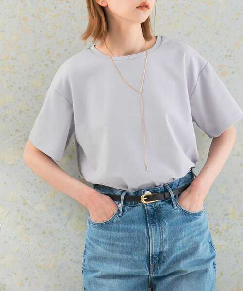 URBAN RESEARCH ROSSO WOMEN(アーバンリサーチ ロッソ)の「汗染み防止スーピマコットンTシャツ(Tシャツ/カットソー・レディース・オフホワイト/ライトベージュ/ライトグレー/ネイビー・FREE)」の2枚目の写真