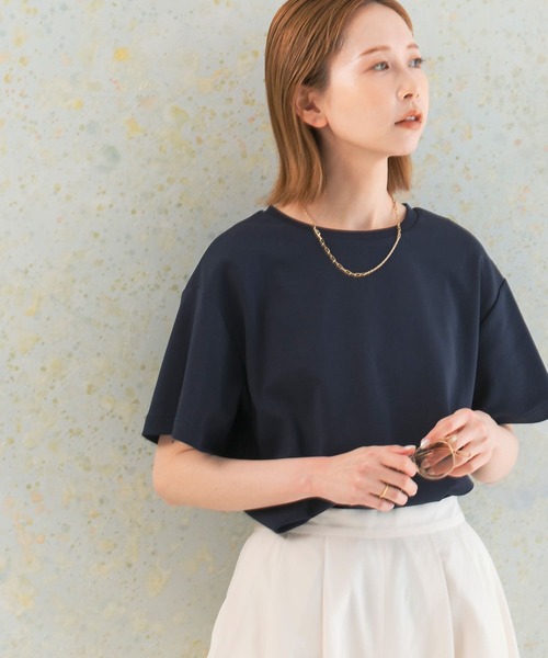URBAN RESEARCH ROSSO WOMEN(アーバンリサーチ ロッソ)の「汗染み防止スーピマコットンTシャツ(Tシャツ/カットソー・レディース・オフホワイト/ライトベージュ/ライトグレー/ネイビー・FREE)」の11枚目の写真