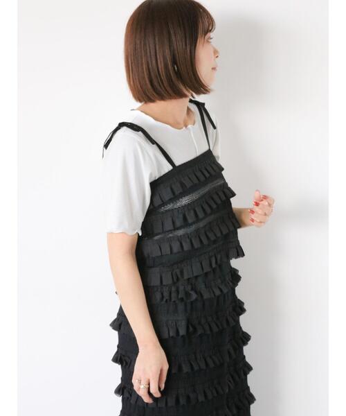 ehka sopo（エヘカソポ）の「ラメボーダーカットソー（Tシャツ/カットソー・レディース・オフホワイト/ブラック/グリーン/オレンジ・F）」の16枚目の写真