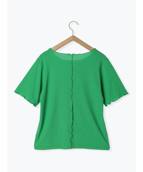 ehka sopo（エヘカソポ）の「ラメボーダーカットソー（Tシャツ/カットソー・レディース・オフホワイト/ブラック/グリーン/オレンジ・F）」の8枚目の写真