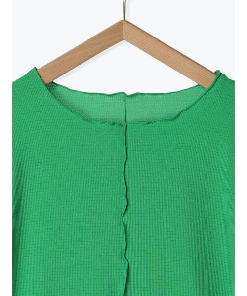 ehka sopo（エヘカソポ）の「ラメボーダーカットソー（Tシャツ/カットソー・レディース・オフホワイト/ブラック/グリーン/オレンジ・F）」の9枚目の写真