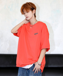 EFFECTION（エフェクション）の「【neos】ルーズシルエット イラスト 猫 ロゴ 刺繍 バックプリント ハーフスリーブ Tシャツ（Tシャツ/カットソー）」