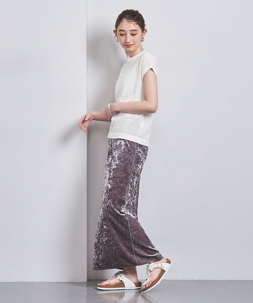 UNITED ARROWS（ユナイテッドアローズ）の「ミニハイネック フレンチスリーブ ニット（ニット/セーター・レディース・ブラック/その他1/ホワイト/レッド・FREE）」の5枚目の写真