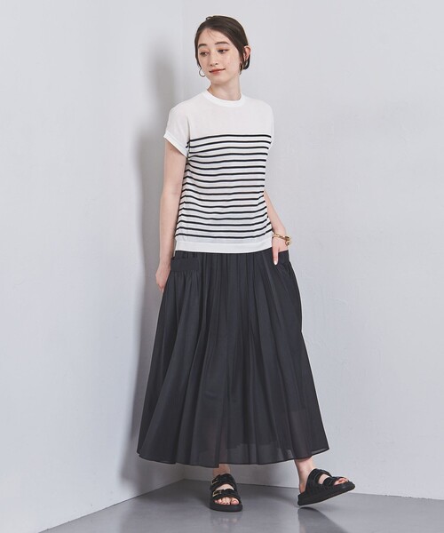 UNITED ARROWS（ユナイテッドアローズ）の「ミニハイネック フレンチスリーブ ニット（ニット/セーター・レディース・ブラック/その他1/ホワイト/レッド・FREE）」の12枚目の写真