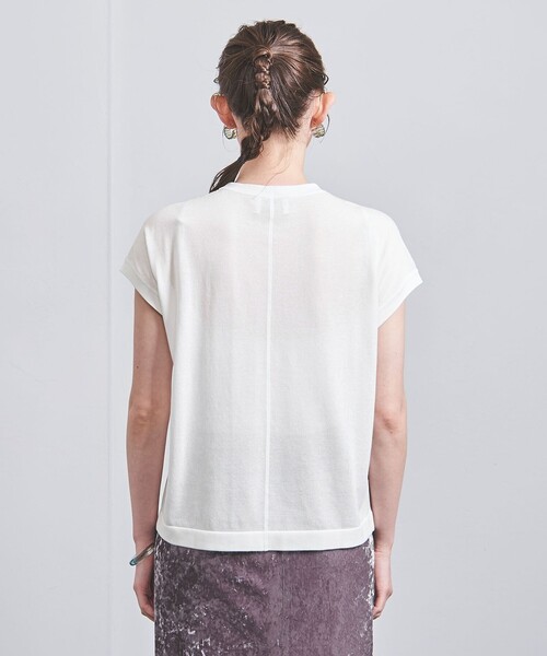 UNITED ARROWS（ユナイテッドアローズ）の「ミニハイネック フレンチスリーブ ニット（ニット/セーター・レディース・ブラック/その他1/ホワイト/レッド・FREE）」の15枚目の写真