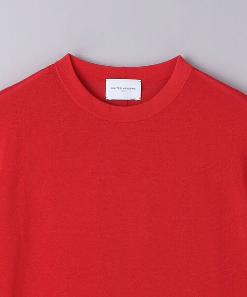UNITED ARROWS（ユナイテッドアローズ）の「ミニハイネック フレンチスリーブ ニット（ニット/セーター・レディース・ブラック/その他1/ホワイト/レッド・FREE）」の18枚目の写真
