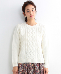 BEAMS LIGHTS Women's | BEAMS LIGHTS / MIXケーブル柄編 プルオーバー(ニット/セーター)