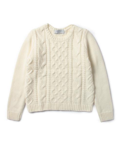 BEAMS LIGHTS Women's（ビームスライツ ウィメンズ）の「BEAMS LIGHTS / MIXケーブル柄編 プルオーバー（ニット/セーター・レディース・オフホワイト/ブラック/ライトグレー・FREE）」の21枚目の写真