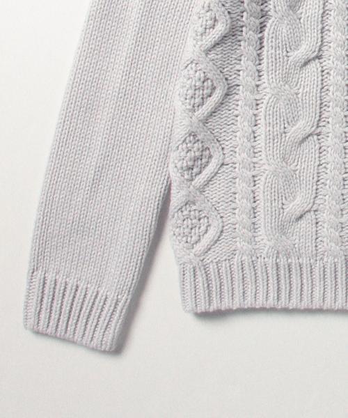 BEAMS LIGHTS Women's（ビームスライツ ウィメンズ）の「BEAMS LIGHTS / MIXケーブル柄編 プルオーバー（ニット/セーター・レディース・オフホワイト/ブラック/ライトグレー・FREE）」の15枚目の写真