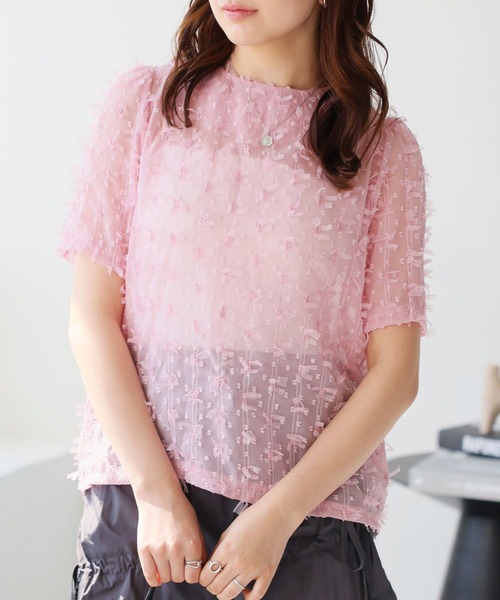 Girly Doll(ガーリードール)の「リボンフェザーブラウス(シャツ/ブラウス・レディース・ブラック/ピンク/ホワイト・F)」の3枚目の写真