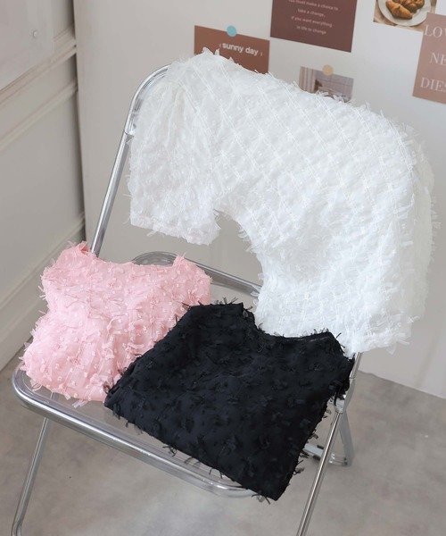 Girly Doll(ガーリードール)の「リボンフェザーブラウス(シャツ/ブラウス・レディース・ブラック/ピンク/ホワイト・F)」の15枚目の写真