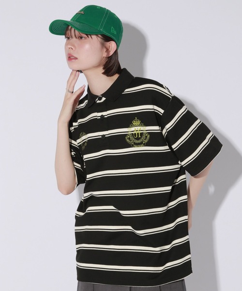 Anui（アニュイ）の「【UNISEX】エンブレムボーダーポロプルオーバー（Tシャツ/カットソー・レディース・ブラック/ブラウン・MEDIUM）」の6枚目の写真