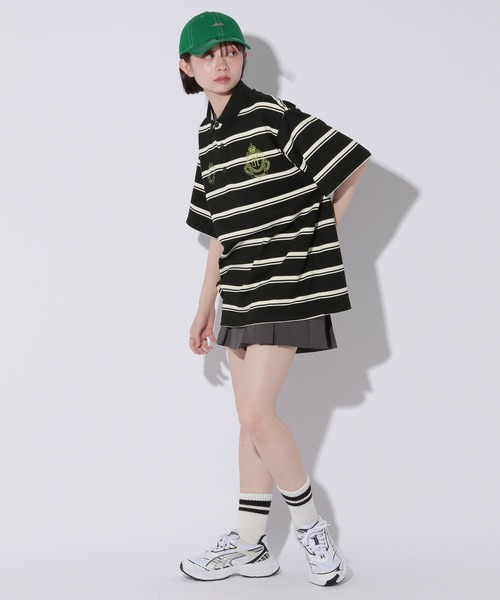 Anui（アニュイ）の「【UNISEX】エンブレムボーダーポロプルオーバー（Tシャツ/カットソー・レディース・ブラック/ブラウン・MEDIUM）」の10枚目の写真