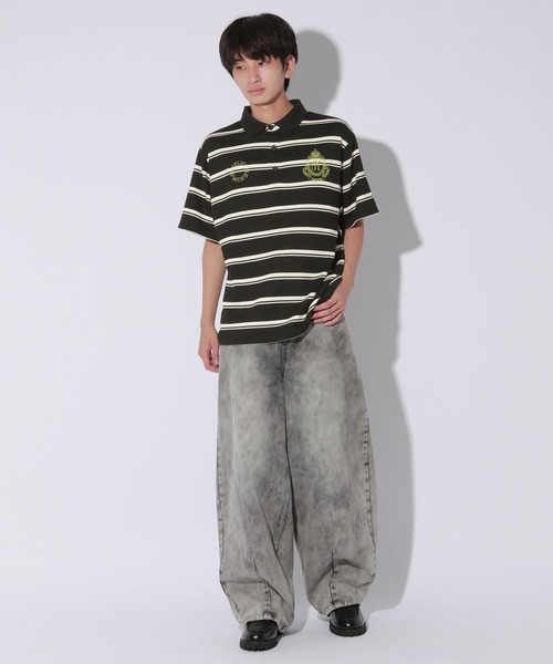 Anui（アニュイ）の「【UNISEX】エンブレムボーダーポロプルオーバー（Tシャツ/カットソー・レディース・ブラック/ブラウン・MEDIUM）」の16枚目の写真