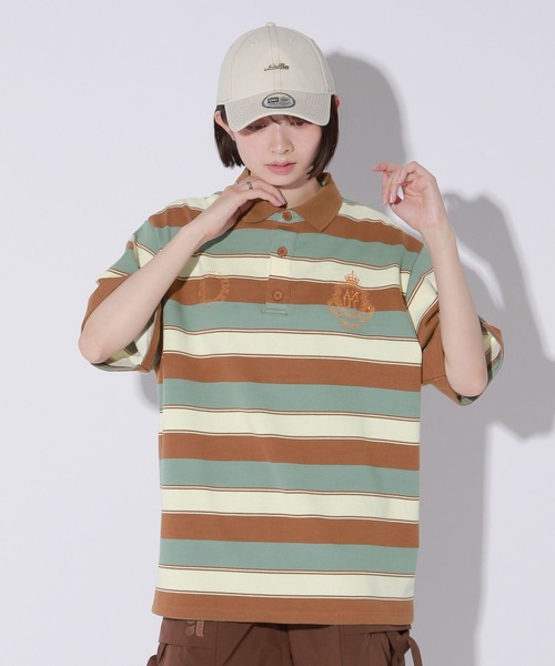 Anui（アニュイ）の「【UNISEX】エンブレムボーダーポロプルオーバー（Tシャツ/カットソー・レディース・ブラック/ブラウン・MEDIUM）」の19枚目の写真