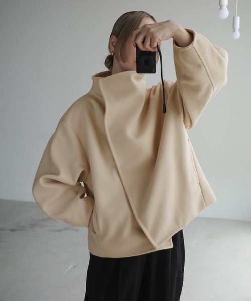 select MOCA by son(セレクトモカバイソン)の「ハイネックカーブスリーブアウター(その他アウター・レディース・ダークグレー/ベージュ/ブラック/ブラウン・FREE/LARGE)」の9枚目の写真