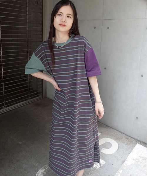 CORNERS（コーナーズ）の「USAコットンビッグシルエットTシャツワンピース（ワンピース・レディース・ブラック/グレイッシュベージュ/チャコールグレー/パープル/マスタード/グリーン/キャメル/ベージュ系その他/チャコールグレー×パープル/パープル系その他/マルチ/グレー系その他・FREE）」の15枚目の写真