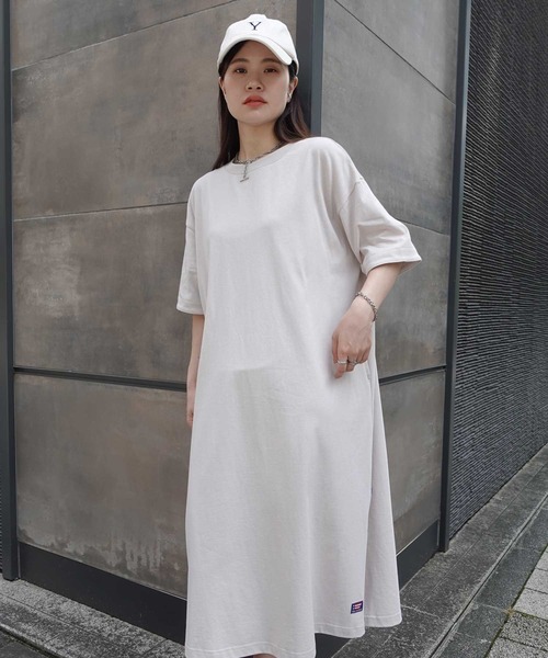 USAコットンビッグシルエットTシャツワンピース（ワンピース