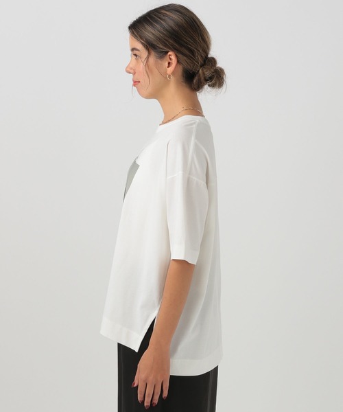 BAYFLOW（ベイフロー）の「[シワになりにくい]フォトプリントワイドＴ（Tシャツ/カットソー・レディース・オフホワイト/ピンク/グレイッシュベージュ・FREE）」の11枚目の写真