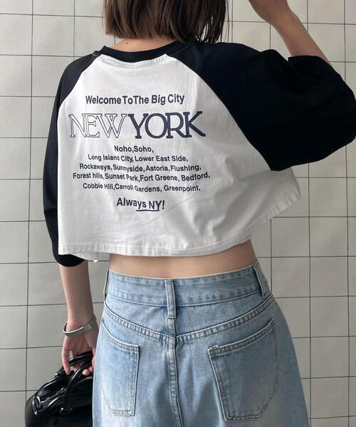 WOND(ウォンド)の「シティロゴラグランショートスリーブTシャツ(Tシャツ/カットソー・レディース・ブルー/ブラック・FREE)」の11枚目の写真