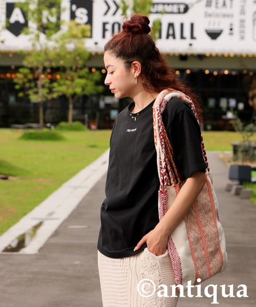 antiqua(アンティカ)の「ロゴ刺繍Tシャツ(Tシャツ/カットソー・レディース・ホワイト/ブラック・R/P)」の16枚目の写真