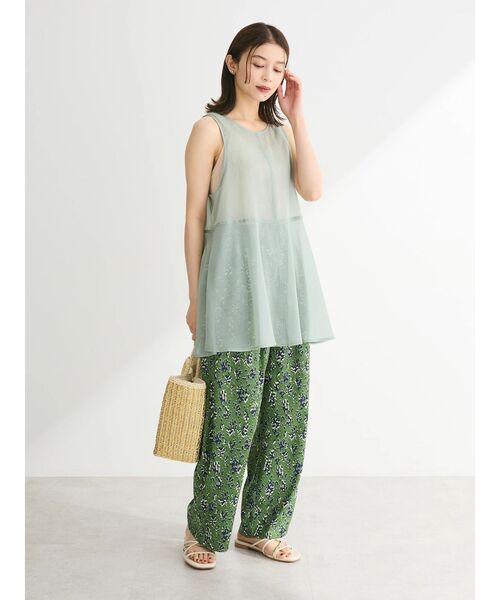 ELENCARE DUE（エレンカーレデュエ）の「・ELENCARE DUE オーガンジーノースリチュニック（チュニック・レディース・グリーン/モカ/ブラック/チャコールグレー・FREE）」の6枚目の写真