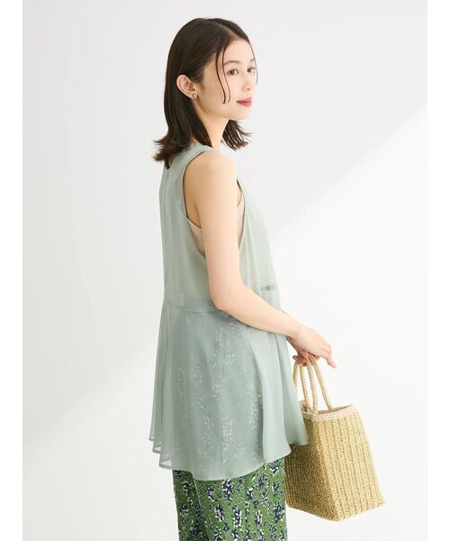 ELENCARE DUE（エレンカーレデュエ）の「・ELENCARE DUE オーガンジーノースリチュニック（チュニック・レディース・グリーン/モカ/ブラック/チャコールグレー・FREE）」の10枚目の写真