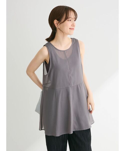 ELENCARE DUE（エレンカーレデュエ）の「・ELENCARE DUE オーガンジーノースリチュニック（チュニック・レディース・グリーン/モカ/ブラック/チャコールグレー・FREE）」の15枚目の写真