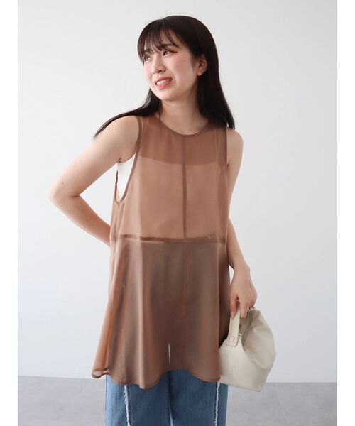 ELENCARE DUE（エレンカーレデュエ）の「・ELENCARE DUE オーガンジーノースリチュニック（チュニック・レディース・グリーン/モカ/ブラック/チャコールグレー・FREE）」の19枚目の写真