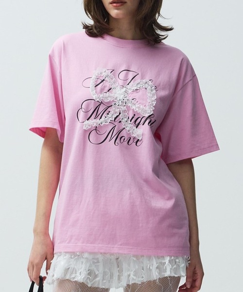 【セール】Midnight Move／レースリボンT（Tシャツ/カットソー）｜Midnight Move（ミッドナイトムーブ）
