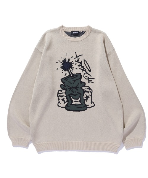 XLARGE(エクストララージ)の「FLAT DYNAMITE CREWNECK KNIT(ニット/セーター・メンズ・ブラック/ベージュ・S/M/L/XL)」の2枚目の写真