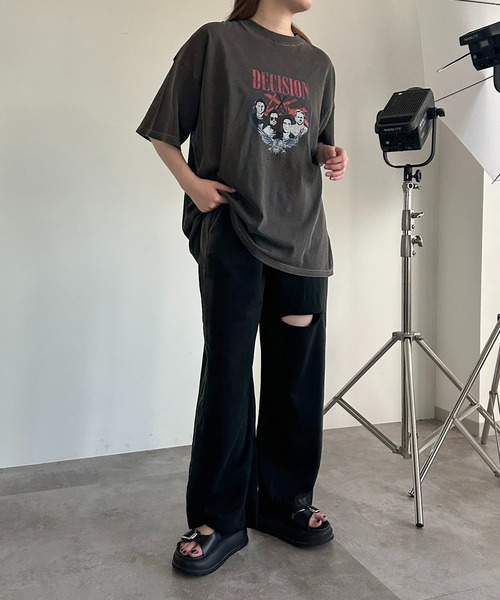 apres jour mignon(アプレジュールミニョン)の「ダメージスウェットパンツ【ZOZOTOWN限定アイテム】(スウェットパンツ・レディース・ブラック/グレー/パープル・X-LARGE/SMALL/MEDIUM)」の8枚目の写真