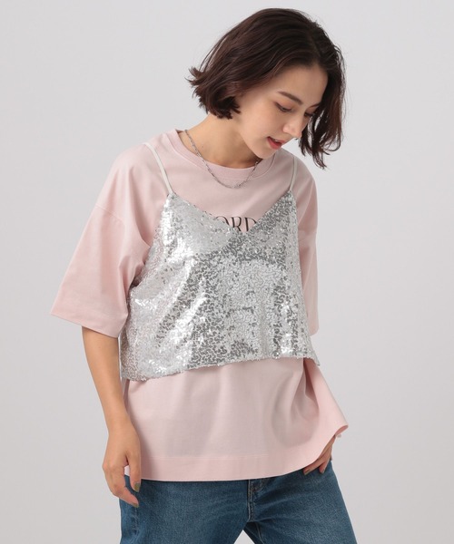 BAYFLOW（ベイフロー）の「[レイヤードで旬顔に]スパンコールビスチェ（ベスト・レディース・シルバー/ブラック・FREE）」の6枚目の写真