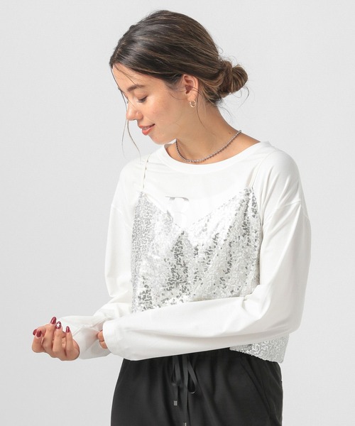 BAYFLOW（ベイフロー）の「[レイヤードで旬顔に]スパンコールビスチェ（ベスト・レディース・シルバー/ブラック・FREE）」の9枚目の写真