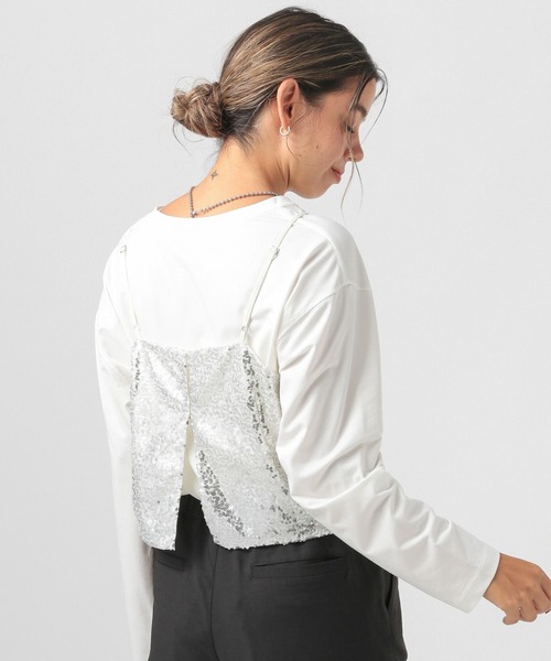 BAYFLOW（ベイフロー）の「[レイヤードで旬顔に]スパンコールビスチェ（ベスト・レディース・シルバー/ブラック・FREE）」の10枚目の写真