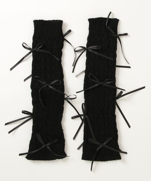 poiregnee（ポワニェ）の「［select］リボンレッグウォーマー（レッグウォーマー・レディース・オリーブ/ブラック/ベージュ/ホワイト・FREE）」の6枚目の写真
