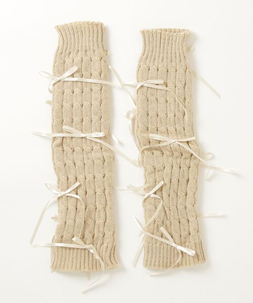 poiregnee（ポワニェ）の「［select］リボンレッグウォーマー（レッグウォーマー・レディース・オリーブ/ブラック/ベージュ/ホワイト・FREE）」の7枚目の写真