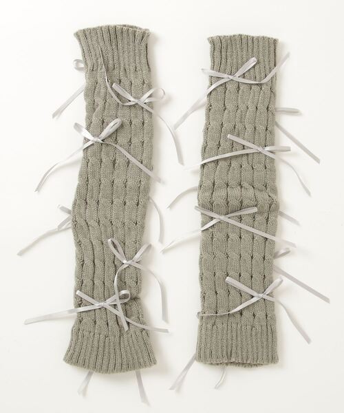 poiregnee（ポワニェ）の「［select］リボンレッグウォーマー（レッグウォーマー・レディース・オリーブ/ブラック/ベージュ/ホワイト・FREE）」の8枚目の写真