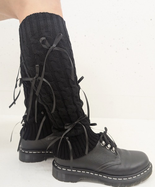 poiregnee（ポワニェ）の「［select］リボンレッグウォーマー（レッグウォーマー・レディース・オリーブ/ブラック/ベージュ/ホワイト・FREE）」の16枚目の写真